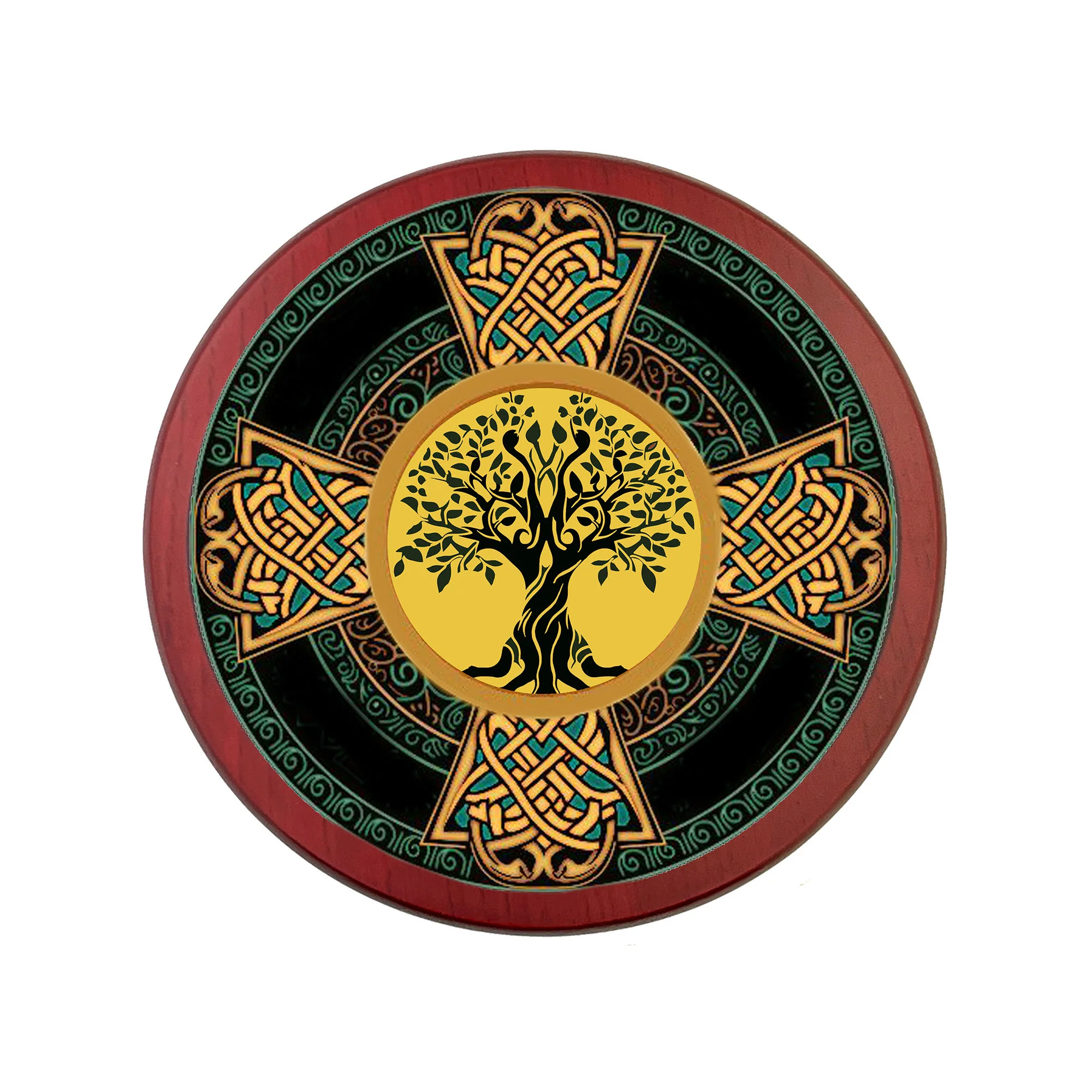 Celtic Cross Tree of Life Wood Rosary Box - Image 5