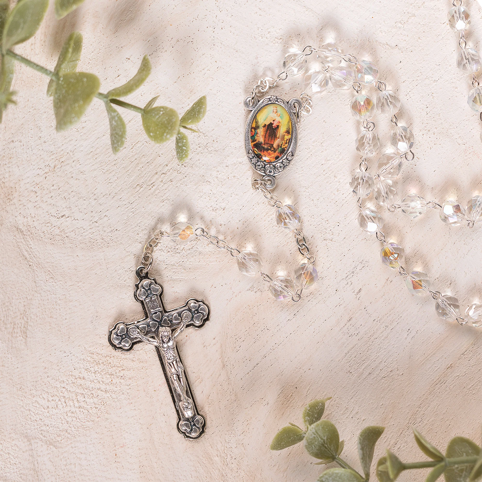 Clear Czech Crystal 100 Requiem Rosary - Image 4