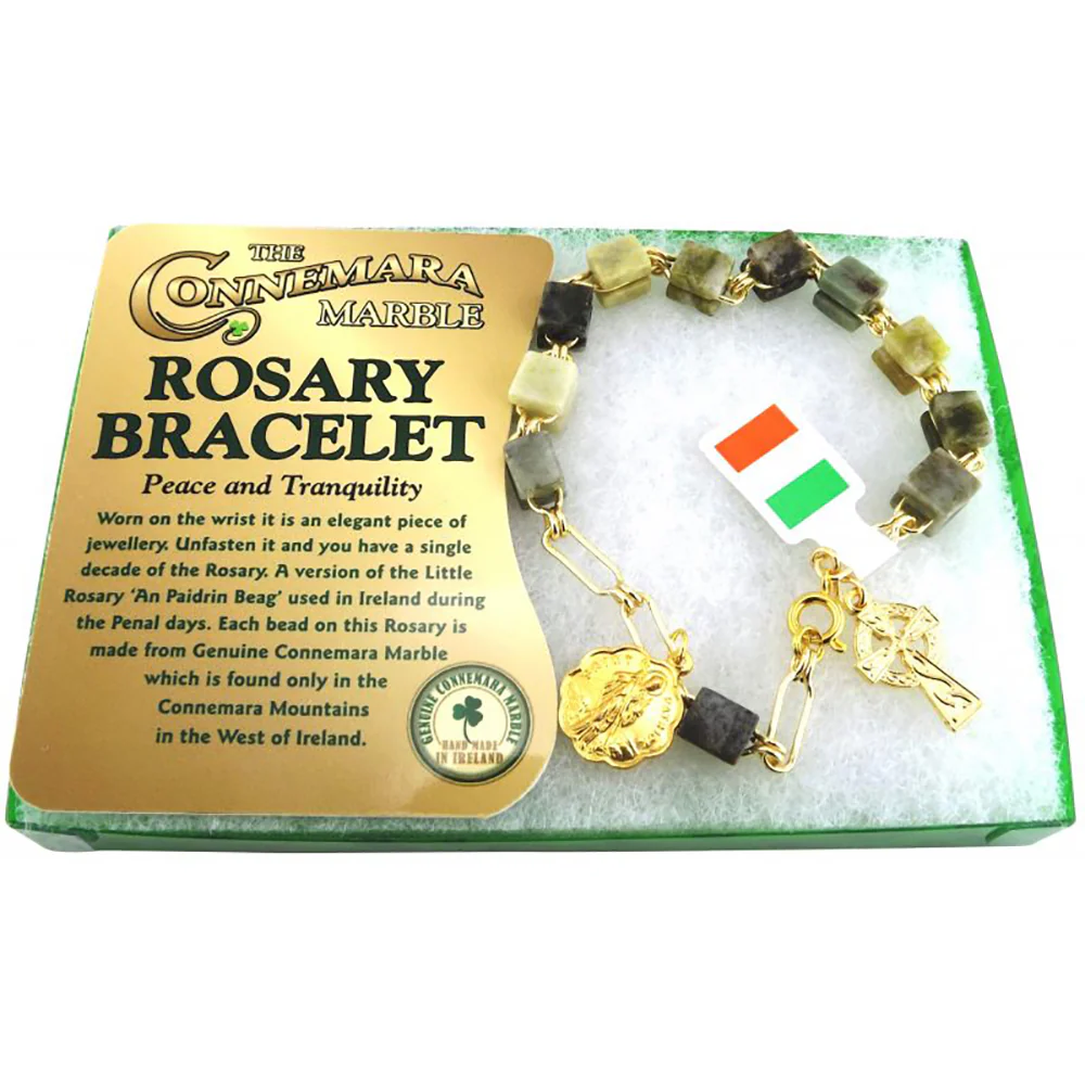 Connemara Marble & Gold Rosary Bracelet - Image 4