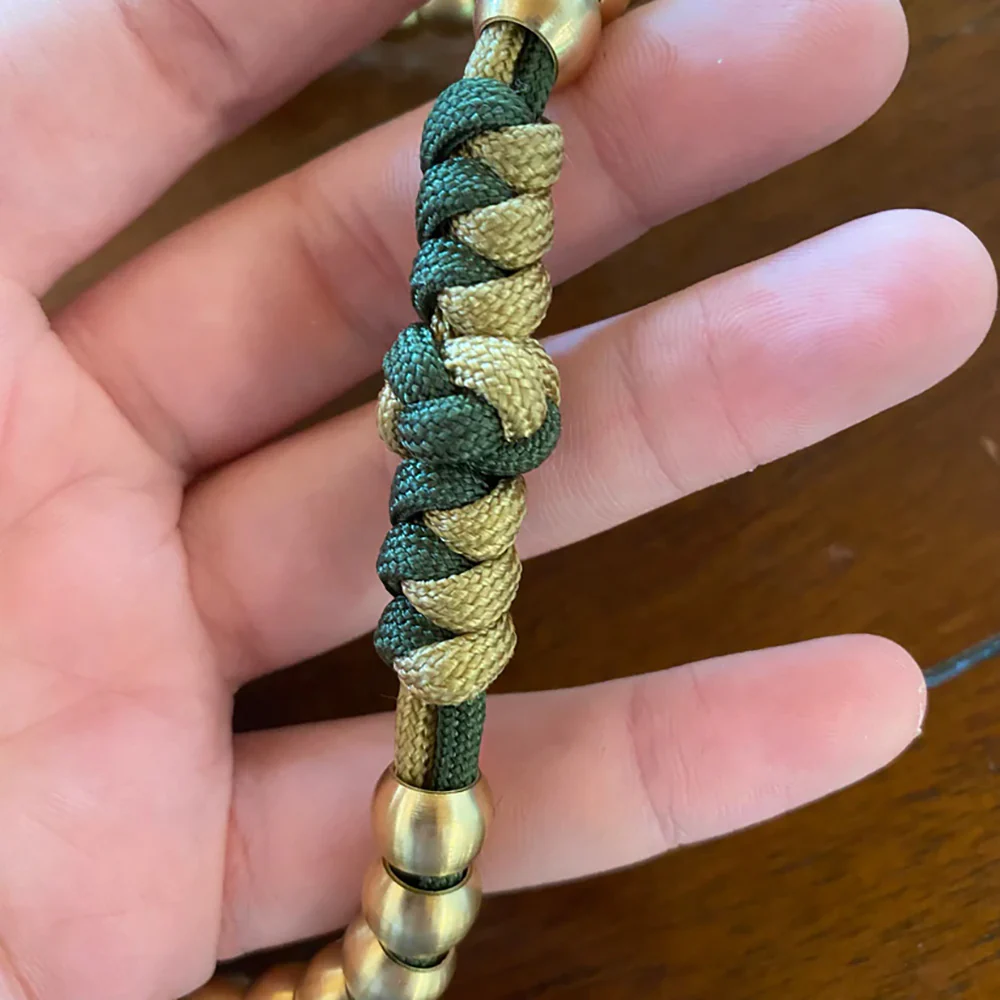 Deluxe Green Paracord & Brass St. Joseph Rosary - Image 4