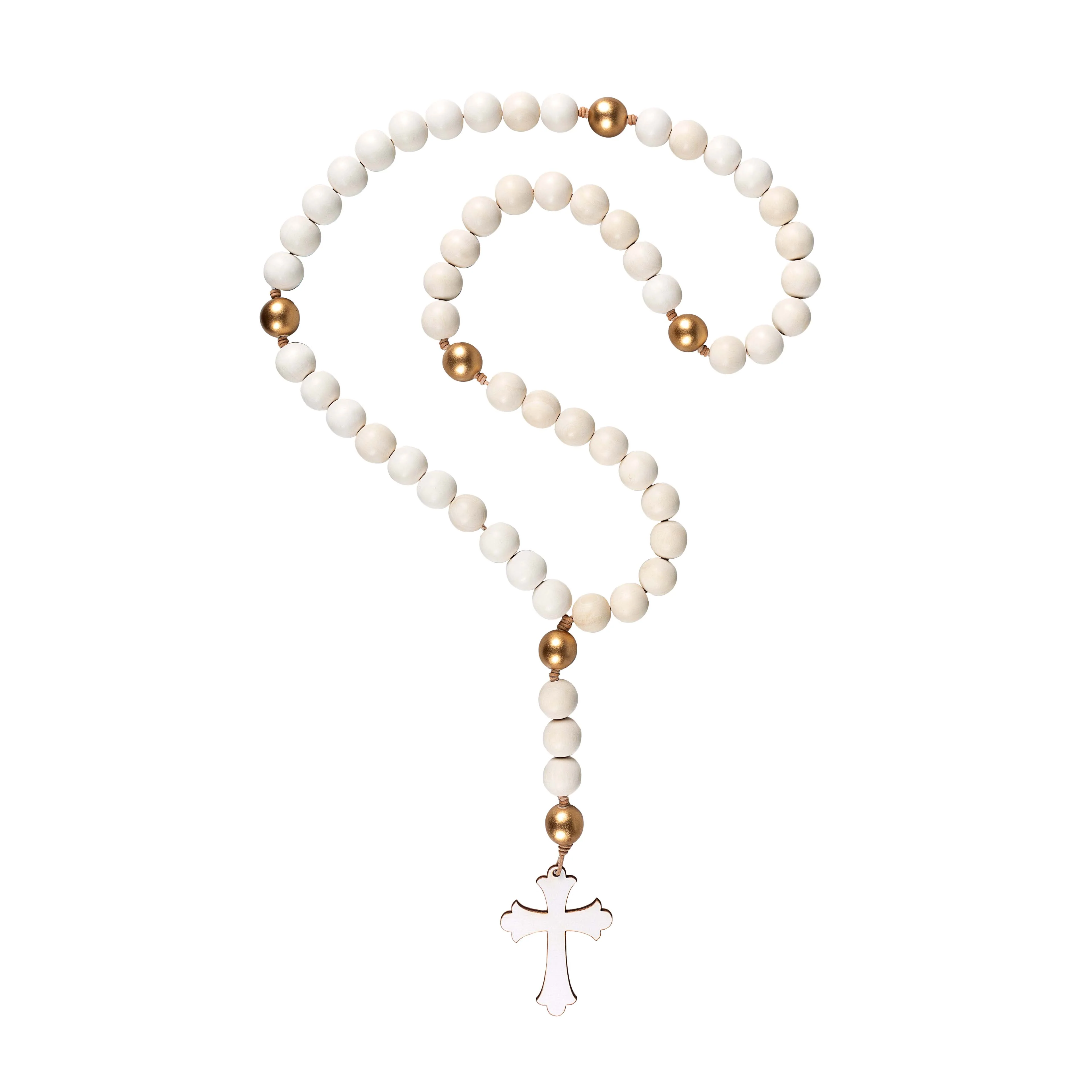Exclusive White & Gold Table Rosary - Image 4