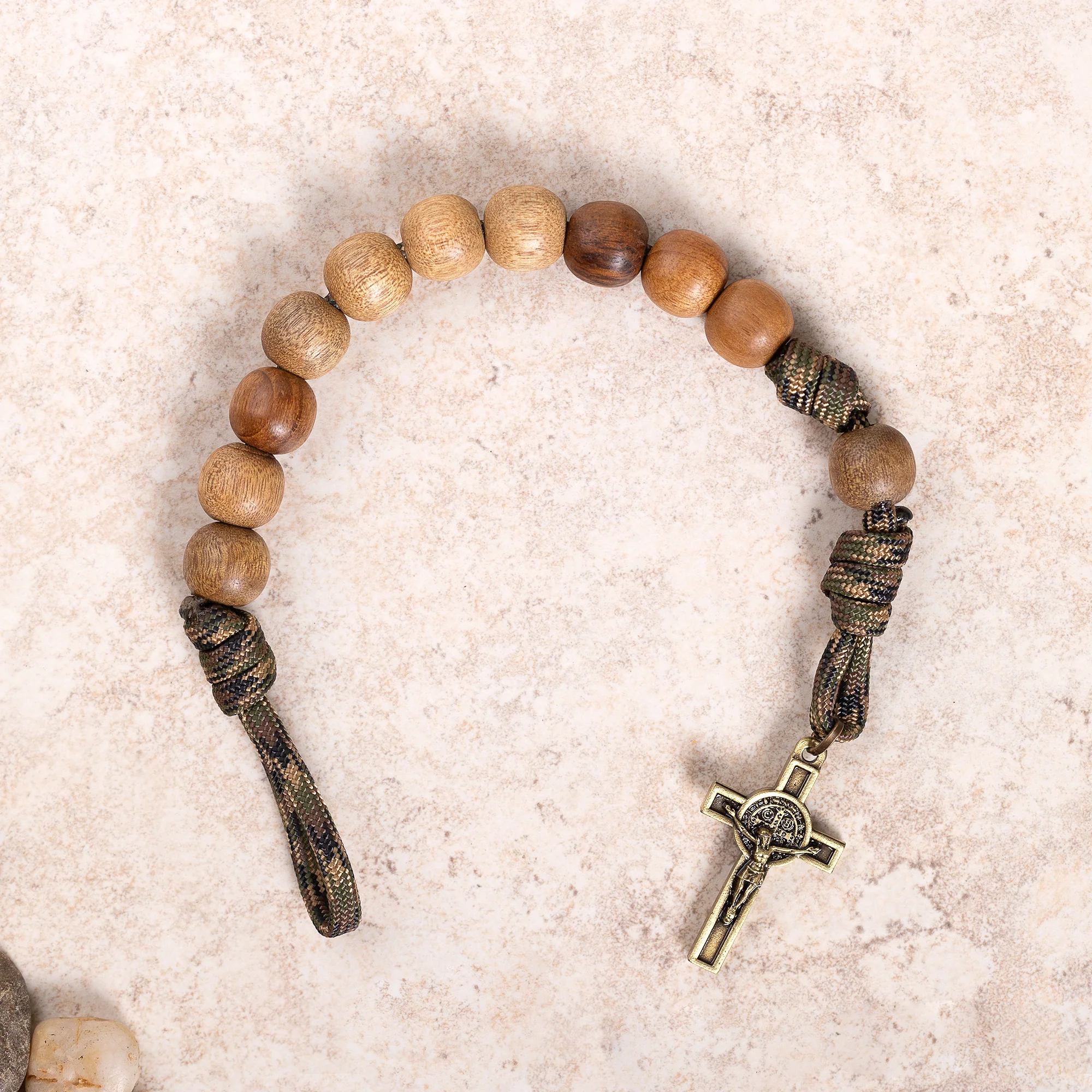 Paracord St. Benedict Decade Rosary Bracelet - Image 3