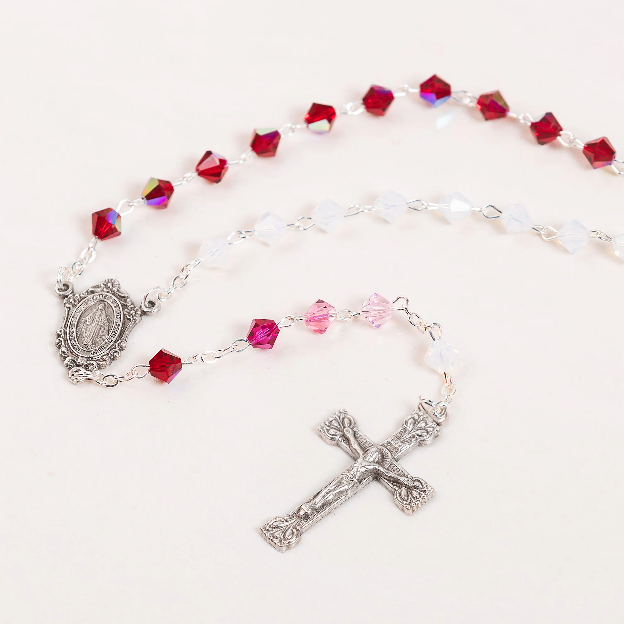 Pink Ombre Italian  Rosary - Image 4
