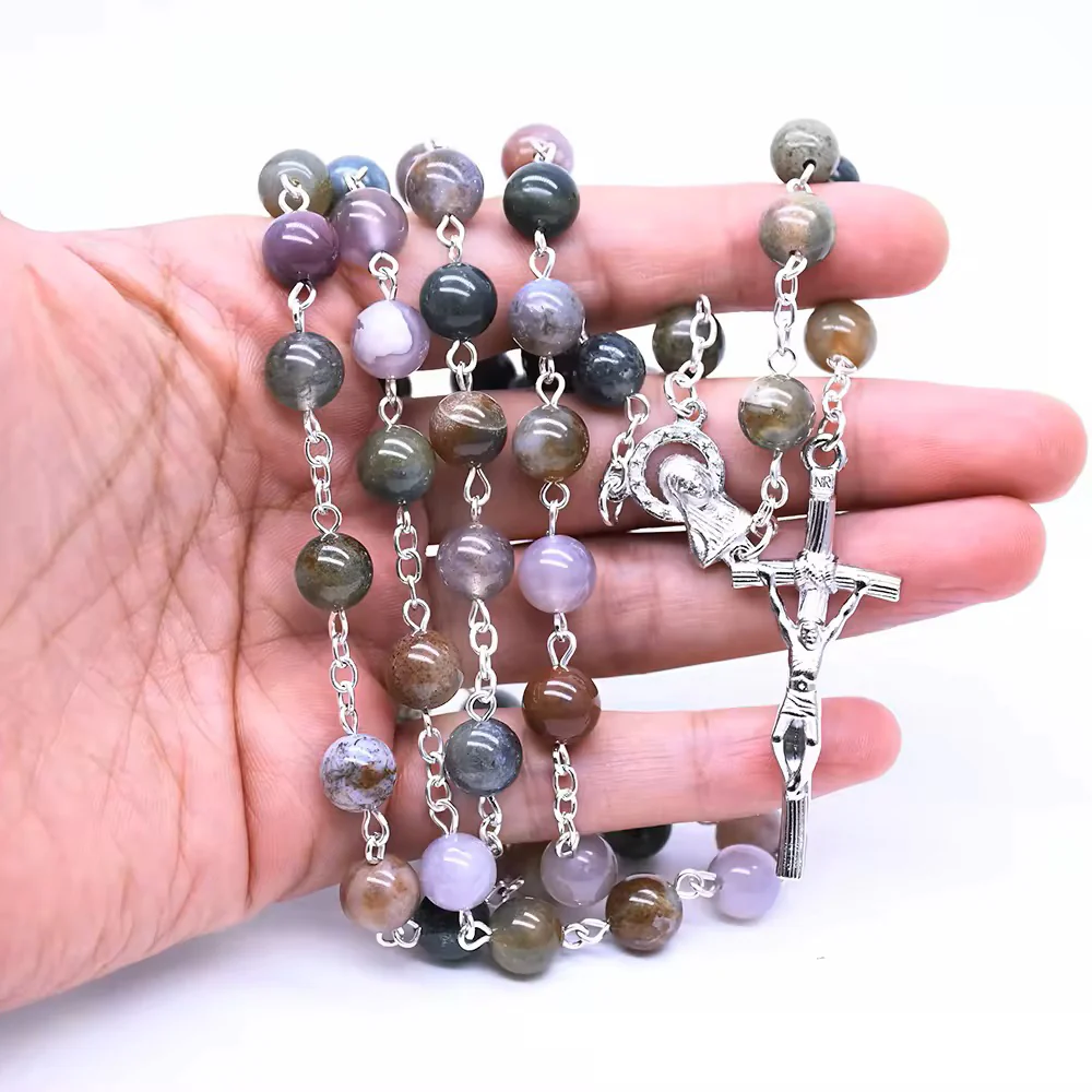 Rainbow Agate Stone Rosary - Image 3