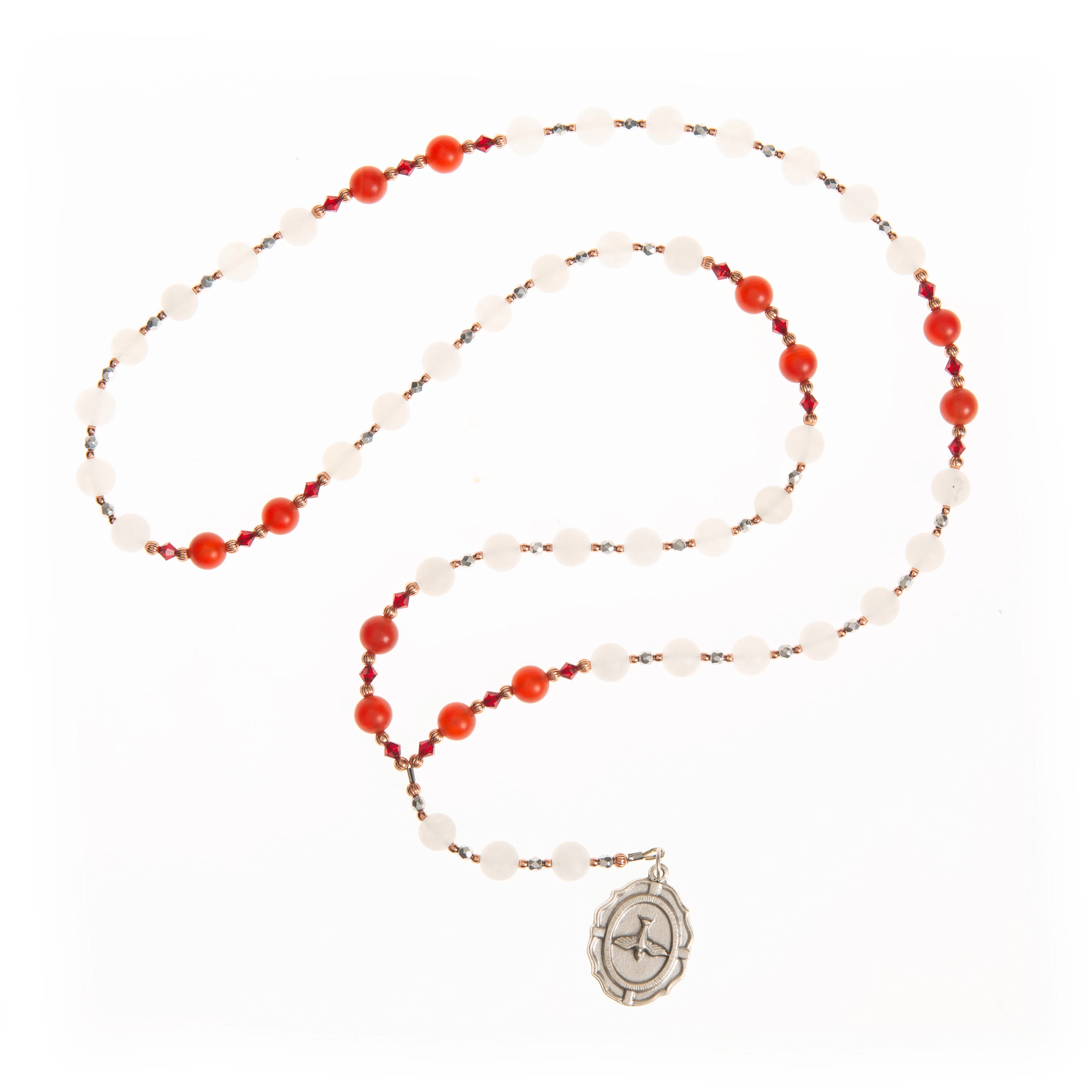 Red & White Carnelian Holy Spirit Chaplet - Image 4