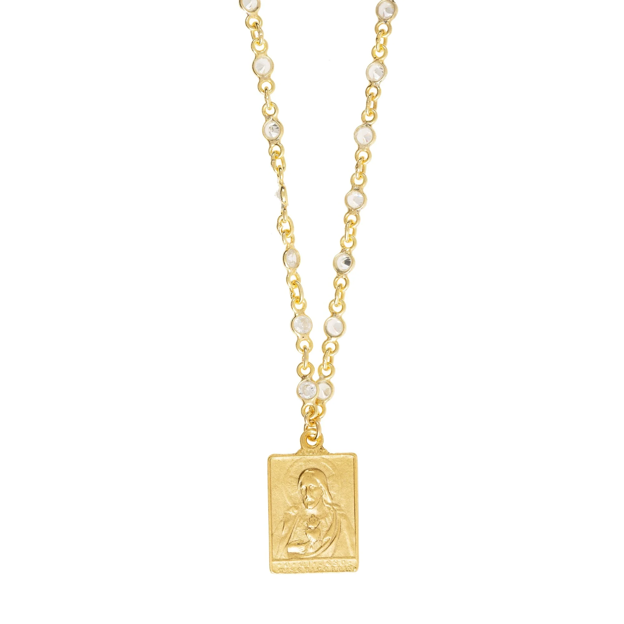 Scapular Medal with Crystal Link Chain - Image 3